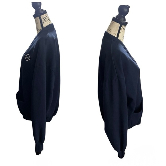 Vintage Streetwear Clorox Bleach Sweatshirt Cardigan Fleece Blue Size Large OS - Picture 3 of 9